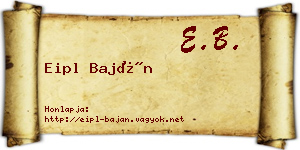 Eipl Baján névjegykártya